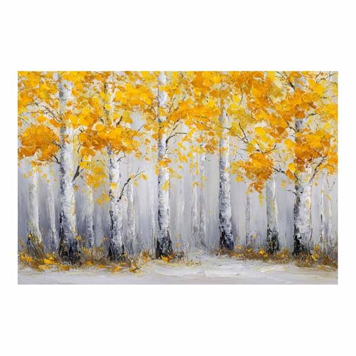 HUYEEI Leinwandbilder Waldlandschaft Ästhetische Bilder - abstraktes Deko Wohnzimmer - Wandbilder Schlafzimmer - Wand Deko -Badezimmer, Büro(gelb30)-20x30cm Ungerahmt von HUYEEI