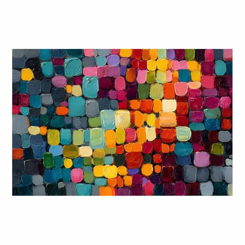HUYEEI Modern Wandbild Kunstdruck auf Leinwand Bild Abstrakt Farbblöcke Moderne Kunst,Wohnzimmer Deko Schlafzimmer über Bett Room Decor Geschenke(mehrfarbig11)-40x60cm Ungerahmt von HUYEEI