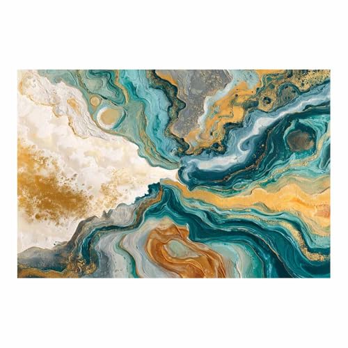 HUYEEI Modern Wandbild Kunstdruck auf Leinwand Bild Abstrakt Fließende Malerei Moderne Kunst,Wohnzimmer Deko Schlafzimmer über Bett Room Decor Geschenke(blau111)-20x30cm Ungerahmt von HUYEEI