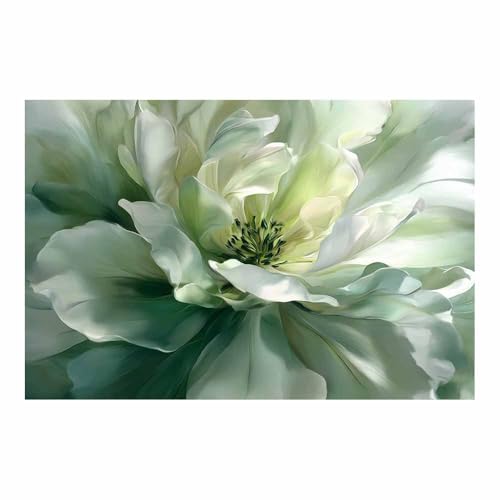 HUYEEI Modern Wandbild Kunstdruck auf Leinwand Bild Abstrakt Große Blume Moderne Kunst,Wohnzimmer Deko Schlafzimmer über Bett Room Decor Geschenke(blau81)-70x100cm Ungerahmt von HUYEEI