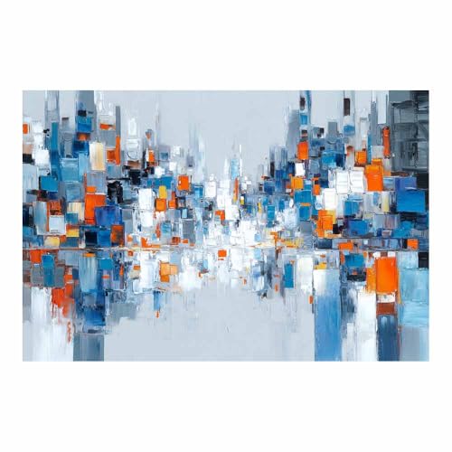HUYEEI Modern Wandbild Kunstdruck auf Leinwand Bild Abstrakt Stadtlandschaft Moderne Kunst,Wohnzimmer Deko Schlafzimmer über Bett Room Decor Geschenke(blau06)-20x30cm Ungerahmt von HUYEEI