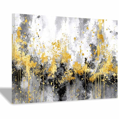 HUYEEI Modern Wandbild Kunstdruck auf Leinwand Bild Abstrakt Tintenspritzmuster Moderne Kunst,Wohnzimmer Deko Schlafzimmer über Bett Room Decor Geschenke(mehrfarbig181)-70x100cm Gerahmt von HUYEEI