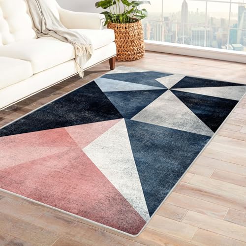 HUYEEI Teppich Amazon, Polygonaler Patchwork-Print, wohnzimmerteppich, schlafzimme.(schwarz)-180x240cm von HUYEEI