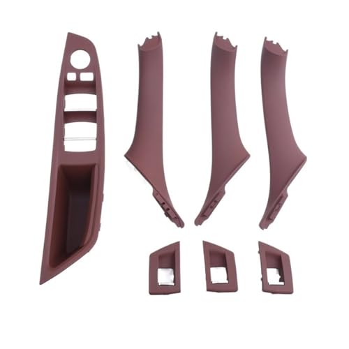 Auto Innen TüRgriff Aufgerüstete Innentür-Armlehnenfenster-Fensterschalter-Panel-Pull-Griff-Set-Fit-Verwendung for BMW 5 Serie F10 F11 F18 52 0I 523i 525i 528i 535i NnentüRgriffe(Red Brown LHD 7PCS) von HUYGB