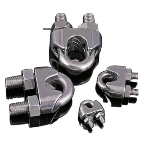 Drahtseilklemme Schwere U-Typ-Drahtseilklemmen aus Edelstahl, robuste Drahtseil-Kabelklemmen, Drahtgriffklemme, Rigging-Hardware-Klemmen M2-M16 Seilklemme(Größe:M16(1pcs)) von HUYGB