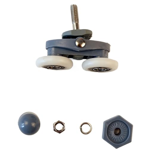 Duschkabine Rollen Doppelrad Duschräume Schiebetürrollen Badekabinen Läufer Riemenscheiben 18-25 MM Easy Glide Schraubdeckelkappen Doppelräder DuschtüRrollen(25mm) von HUYGB