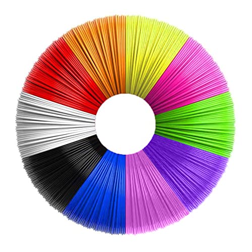 3D Stift Filament PLA 1,75 mm,3D Pen Filament,10 Farben, je 5M, 3d Stift Farben Nachfüllpacks 3D Stift Zubehör Filament Kompatibel mit 3D Drucker stift von HUYOZOY