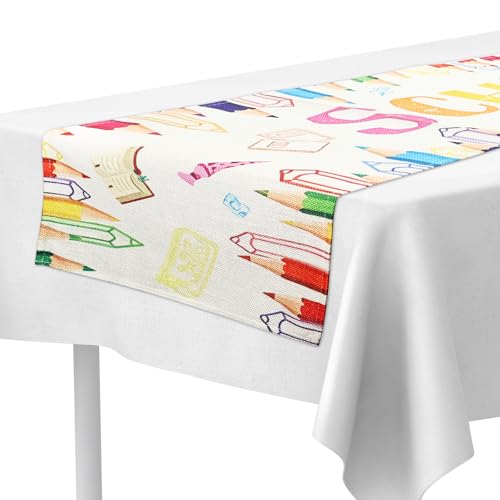 Tischdeko Einschulung Tischläufer Schulanfang Deko Tischband für Schulanfang Schulkind Schuleinführung Party Deko von HUYUE