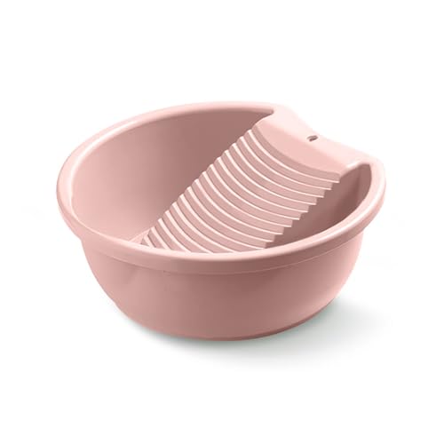 Waschbecken zum Waschen von Kleidung von Hand, rutschfeste Kunststoffbadewanne mit integriertem Waschbrett, kleine empfindliche Gegenstände für Zuhause und Outdoor, Rosa Waschbecken zum Waschen von Kleidung von Hand, rutschfeste Kunststoffbadewanne mit integriertem Waschbrett, kleine empfindliche Gegenstände für Zuhause und Outdoor, Rosa von HUYUIYUSS