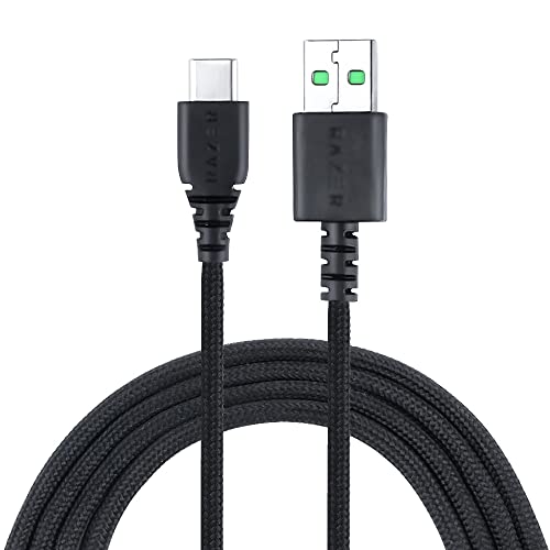HUYUN USB-C zu USB Daten Laden Ersatz Kabel kompatibel für Viper V2 Pro/DeathAdder V3 Pro/Basilisk V3 Pro Wireless Gaming Mouse (Black) von HUYUN