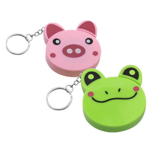 2pcs Miniatur -Softmessband für entzückende, einziehbares Maßband mit Keychain Flexible Nähwerkzeug zum Lernen und Entwicklung niedlicher Tierdesign -Schwein Frosch 2pcs Miniatur -Softmessband für entzückende, einziehbares Maßband mit Keychain Flexible Nähwerkzeug zum Lernen und Entwicklung niedlicher Tierdesign -Schwein Frosch von HVBIHRJIP