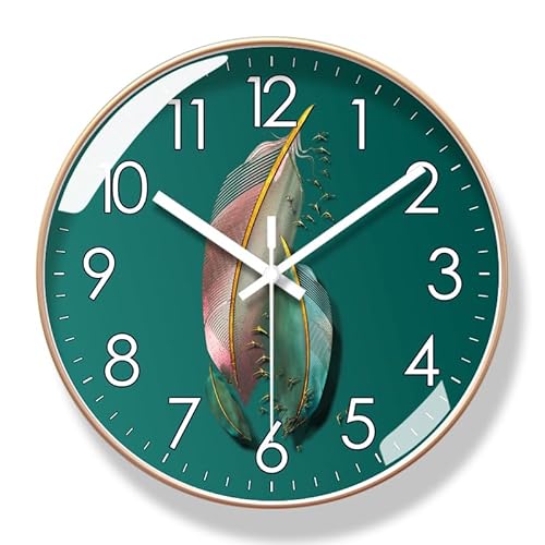 HVBIHRJIP Wohnzimmer Feder Schlafzimmer Stille kreative Quarzuhr für Wand (1) von HVBIHRJIP
