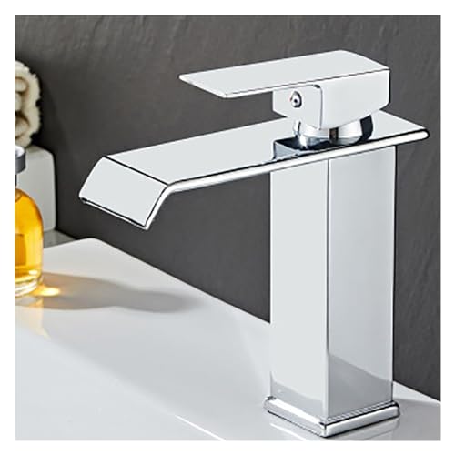 Robinet de Bassin doré brossé Baillé Robinet d'évier de pulvérisation à poignée à poignée de Pull-Out Robinet de comptoir monté sur Le Plafond à Eau Chaude et à Eau Froide (Chrom kurz) von HVBIHRJIP