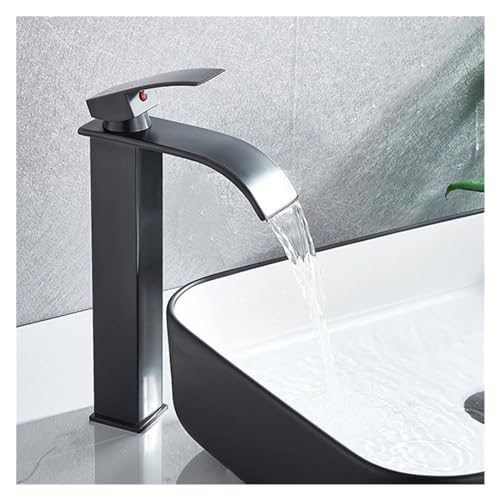 Robinet de Bassin doré brossé Baillé Robinet d'évier de pulvérisation à poignée à poignée de Pull-Out Robinet de comptoir monté sur Le Plafond à Eau Chaude et à Eau Froide (Chrom kurz) von HVBIHRJIP