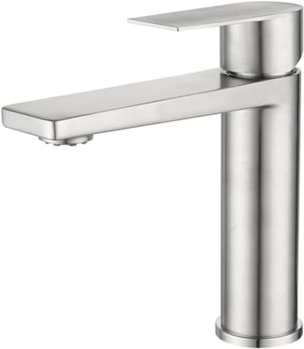 Robinet de Bassin doré brossé Baillé Robinet d'évier de pulvérisation à poignée à poignée de Pull-Out Robinet de comptoir monté sur Le Plafond à Eau Chaude et à Eau Froide (Chrom kurz) von HVBIHRJIP
