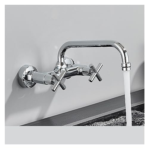 Robinet de Bassin doré brossé Baillé Robinet d'évier de pulvérisation à poignée à poignée de Pull-Out Robinet de comptoir monté sur Le Plafond à Eau Chaude et à Eau Froide (Chrom kurz) von HVBIHRJIP