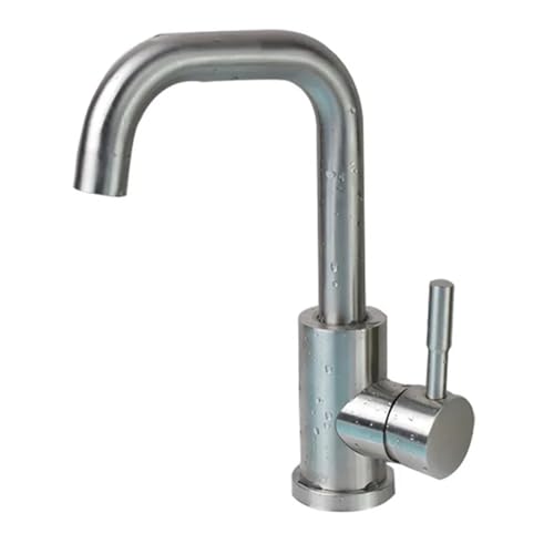 Robinet de Bassin doré brossé Baillé Robinet d'évier de pulvérisation à poignée à poignée de Pull-Out Robinet de comptoir monté sur Le Plafond à Eau Chaude et à Eau Froide (Chrom kurz) von HVBIHRJIP