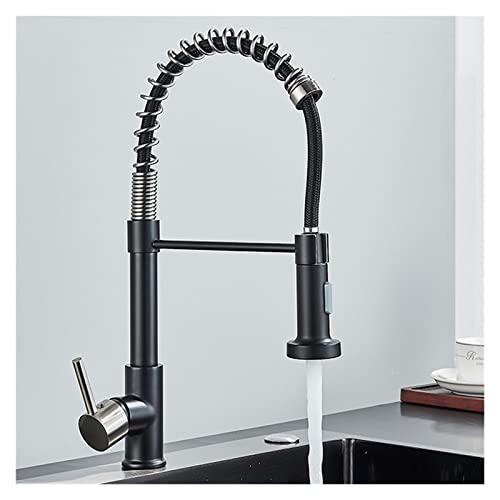 Robinet de Bassin doré brossé Baillé Robinet d'évier de pulvérisation à poignée à poignée de Pull-Out Robinet de comptoir monté sur Le Plafond à Eau Chaude et à Eau Froide (Chrom kurz) von HVBIHRJIP