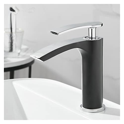 Robinet de Bassin doré brossé Baillé Robinet d'évier de pulvérisation à poignée à poignée de Pull-Out Robinet de comptoir monté sur Le Plafond à Eau Chaude et à Eau Froide (Chrom kurz) von HVBIHRJIP