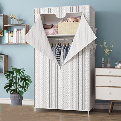 Kleiderschrank Tragbarer Kleiderschrank Faltbarer Kleiderschrank Stoffkleiderschrank Stabil Camping Kleiderschrank Vertikaler Kleiderschrank Stoffschrank mit Kleiderstange Stabil Geeignet for Schlafzi von HVDBEYASA