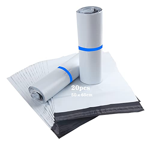 HVDHYY 20pcs Versandbeutel Plastik Versandtaschen XL Groß 500mmX650mm Folienversandtaschen Neues Material, Wasserdicht, Selbstklebend, Blickdicht, Versandtüten Weiße für Textilien, Kissen, Decke HVDHYY 20pcs Versandbeutel Plastik Versandtaschen XL Groß 500mmX650mm Folienversandtaschen Neues Material, Wasserdicht, Selbstklebend, Blickdicht, Versandtüten Weiße für Textilien, Kissen, Decke von HVDHYY