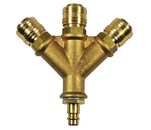 Druckluft Verteiler Luftverteiler Luftweiche 3-fach mit Kupplungen 1/2" von HVG-Druckluftzubehör