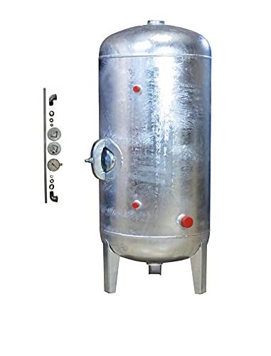 Druckbehälter 500 L Zubehör 6 bar senkrecht verzinkt 3,0 mm Dicke Druckkessel für Hauswasserwerk senkrecht von HVP