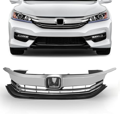 HVXAJY Frontgrill Kühlergrill für 2016 2017 Honda Accord Vorne Grill Front Nieren Kühlergrill Kühlergrill Performance Autoersatz Grilleinsätze,Chrome von HVXAJY