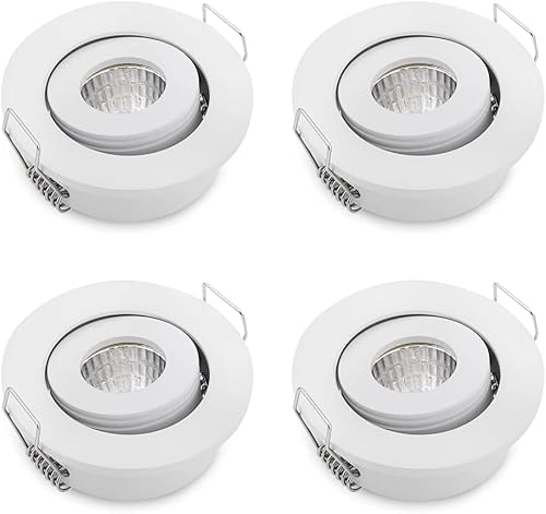 HVZUM 4 Stück Mini LED Einbaustrahler 1W Warmweiß 3000K Mini COB Downlights ür Weinschrank/Schrank/Küche/Wohnzimmer (Y-2) von HVZUM
