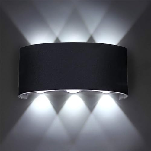 HVZUM LED-Wandlampe schwarz innen moderne Wandlampe obere und untere moderne Aluminiumhallenlampe Wohnzimmer Wandlampe Schlafzimmer Lampe kalt weiß von HVZUM