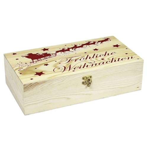 HW HOLZKISTEN-WELT 2er Weinkiste aus Holz mit Bügelverschluss und Aufdruck Fröhliche Weihnachten HW HOLZKISTEN-WELT 2er Weinkiste aus Holz mit Bügelverschluss und Aufdruck Fröhliche Weihnachten von HW HOLZKISTEN-WELT