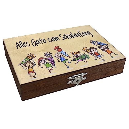 HW HOLZKISTEN-WELT Geschenkbox zur Einschulung/Schulanfang Holzkiste Geldgeschenk von HW HOLZKISTEN-WELT