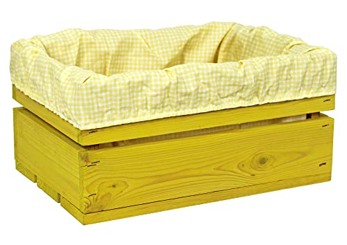 HW HOLZKISTEN-WELT Holzkiste Gelb ohne Aufdruck mit Stoffeinlage Gelb Weiß - Stiege Steige Geschenkverpackung Präsentkorb Geschenk HW HOLZKISTEN-WELT Holzkiste Gelb ohne Aufdruck mit Stoffeinlage Gelb Weiß - Stiege Steige Geschenkverpackung Präsentkorb Geschenk von HW HOLZKISTEN-WELT