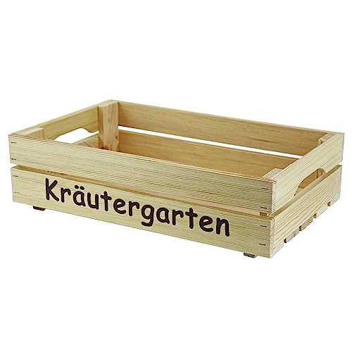 HW HOLZKISTEN-WELT Kräutergarten Stiege S - Küchendeko - Kräuterkiste dunkelbraun von HW HOLZKISTEN-WELT