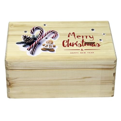 Holzkiste mit Klappdeckel mit Aufdruck Merry Christmas and Happy New Year Geschenkbox Holzkiste mit Klappdeckel mit Aufdruck Merry Christmas and Happy New Year Geschenkbox von HW HOLZKISTEN-WELT