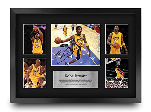 HWC Trading A3 FR Kobe Bryant Geschenk Großer gerahmter A3 gedruckt Autogramm Los Angeles Lakers Geschenke Photo Display Signed von HWC Trading