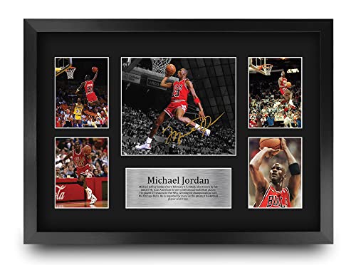 HWC Trading A3 FR Michael Jordan Geschenk Großer gerahmter A3 Printed Autogramm Chicago Bulls Geschenke Photo Display Signed von HWC Trading