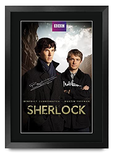 HWC Trading A3 FR Sherlock Benedict Cumberbatch Geschenke gedruckt Autogramm Bild für TV-Fanartikel Fans Signed - A3 Eingerahmt von HWC Trading