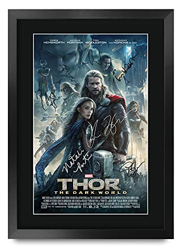 HWC Trading A3 FR Thor 2 The Dark World Chris Hemsworth und Cast Geschenke Printed Poster Autogramm Bild für Film-Memorabilia Fans - A3 Eingerahmt von HWC Trading