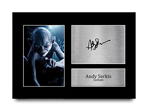 HWC Trading A4 Andy Serkis Lord of the Rings Gollum Geschenke Geducktes Signiertes Autogramm Foto für Fans von Film Memorabilien von HWC Trading