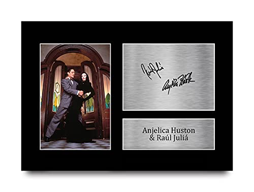 HWC Trading A4 Anjelica Huston & Raul Julia Addams Family Morticia, Gomez Geschenke Gedruckt, Signiert Autogramm Bild Für Film-Erinnerungsstücke-Fans von HWC Trading