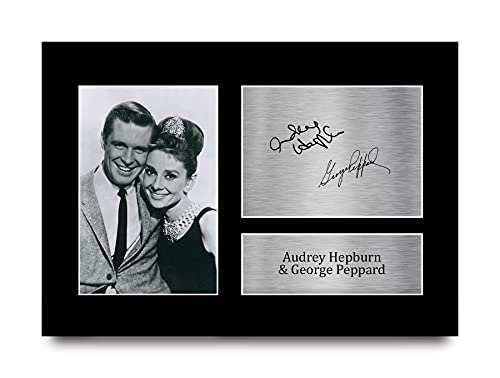 HWC Trading A4 Audrey Hepburn & George Peppard Breakfast At Tiffany's Geschenke Gedruckt, Signiert Autogramm Bild Für Film-Erinnerungsstücke-Fans von HWC Trading