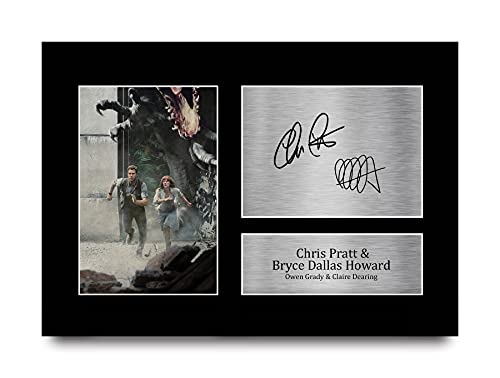 HWC Trading A4 Chris Pratt & Bryce Dallas Howard Jurassic World Geschenke Gedruckt, Signiert Autogramm Bild Für Film-Erinnerungsstücke-Fans - A4 Eingerahmt von HWC Trading