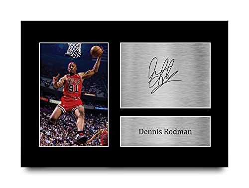 HWC Trading A4 Dennis Rodman Chicago Bulls Geschenke Gedruckt Unterzeichnet Autogramm Bild Für NFL American Rules Football Erinnerungsstücke Fans von HWC Trading