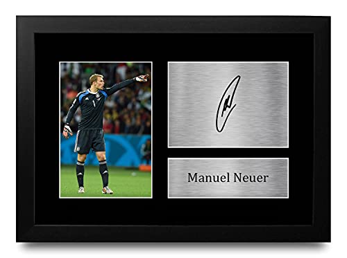 HWC Trading A4 FR Manuel Neues Deutschland Geschenke gedruckt Autogramme Bild für Fans und Unterstützer - A4 Eingerahmt von HWC Trading