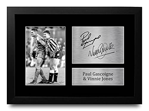 HWC Trading A4 FR Paul Gascoigne & Vinnie Jones Wimbledon FC Newcastle United The Nut Cracker Geschenke gedruckt Autogramm Bild für Fans und Unterstützer - A4 Eingerahmt von HWC Trading