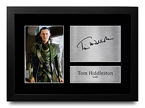 HWC Trading A4 FR Tom Hiddleston Avengers Loki Avengers Loki Geschenke gedruckt Autogramm Bild für TV-Fans signiert - A4 Eingerahmt von HWC Trading