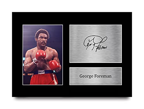 HWC Trading A4 George Foreman Boxing Geschenke Gedrucktes Signiertes Autogramm Foto für Fans von Boxsport Memorabilien von HWC Trading