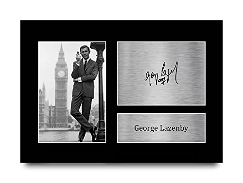 HWC Trading A4 George Lazenby James Bond On Her Majesty's Secret Service Geschenke Gedruckt, Signiert Autogramm Bild Für Film-Erinnerungsstücke-Fans von HWC Trading