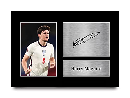 HWC Trading A4 Harry Maguire England Geschenke gedrucktes signiertes Autogrammbild für Fußballfans und Unterstützer von HWC Trading